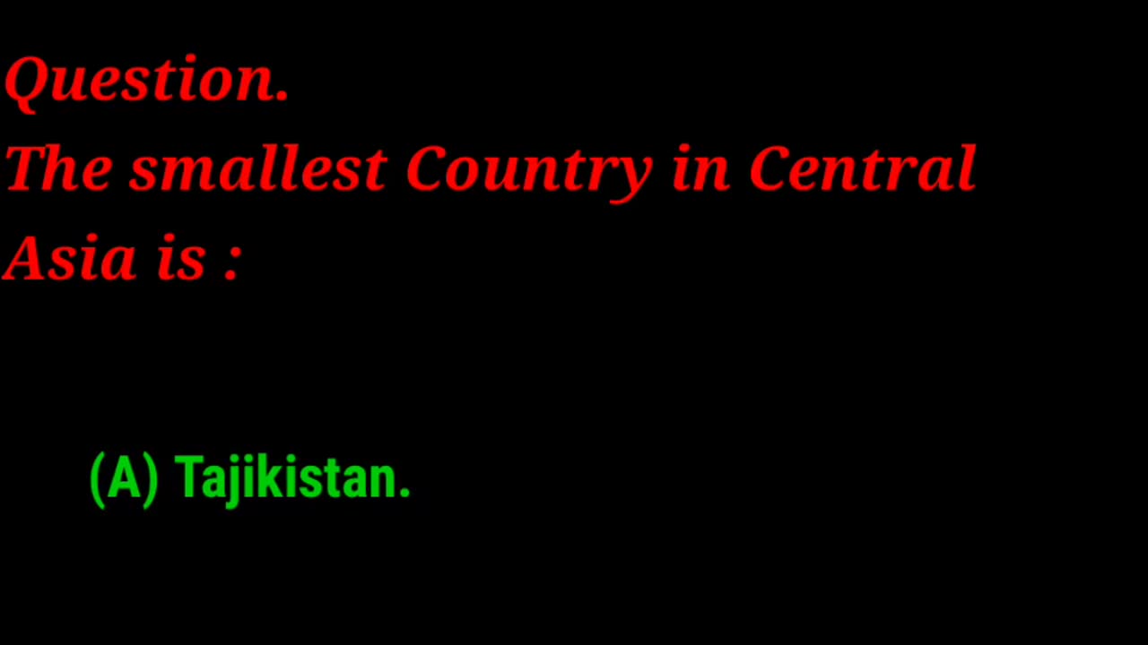 Smallest Country in Central Asia