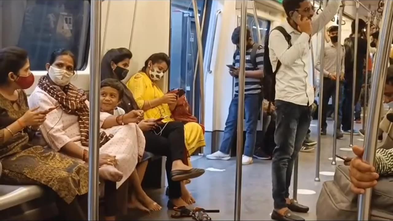 Prank in train with girl