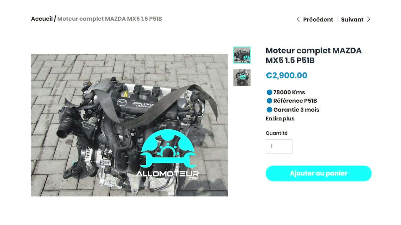 ALLOMOTEUR.COM - Moteur complet MAZDA MX5 1.5 P51B