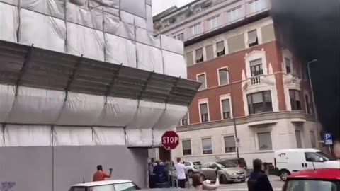 Explosion in the center of Milan, cars are on fire, reports say a parked van exploded.