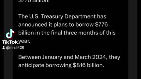 US Treasury Plans to Borrow $776 Billion!