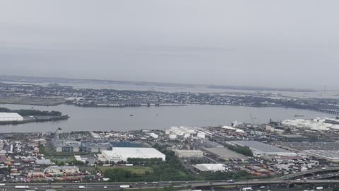 New York vista dall'aereo in atterraggio a Newark.