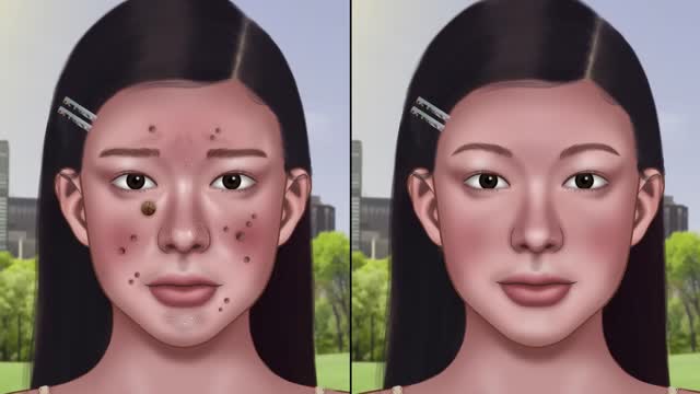 Blackhead & Skin Wart Removal Animation