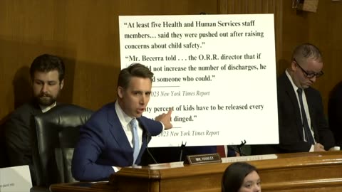 Sen. Hawley SCORCHES Biden HHS for letting tens of thousands of children to be sold into slavery