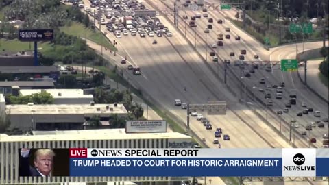 HAPPENING NOW: Former Pres. Trump’s motorcade is en route to a Florida courthouse