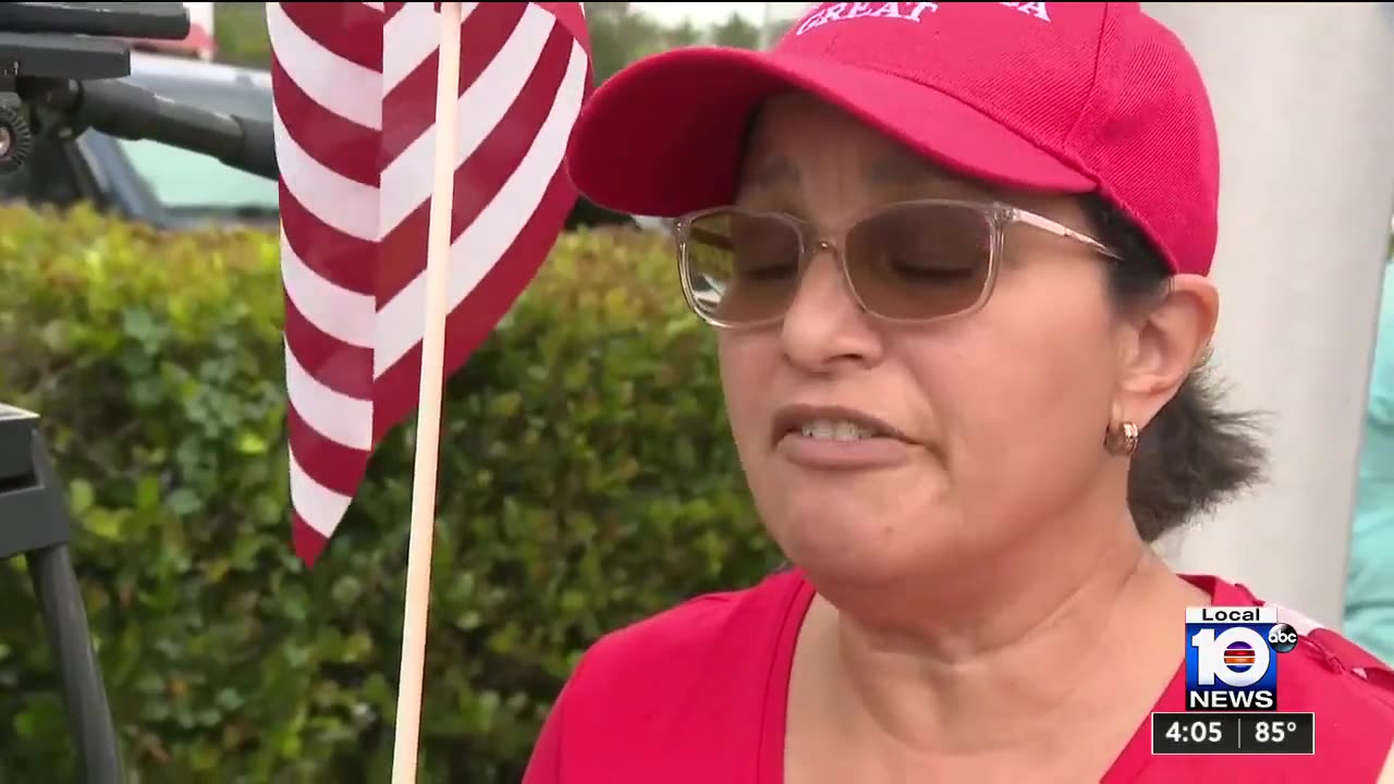 Patriots Show Their Support For Trump: "We Love Him Here In Florida. We Love Him In Miami."