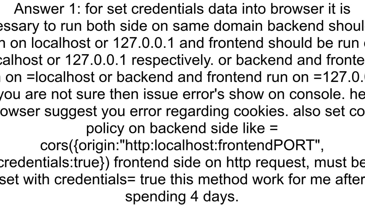 cookie are not set in browser when I am use the node as backend