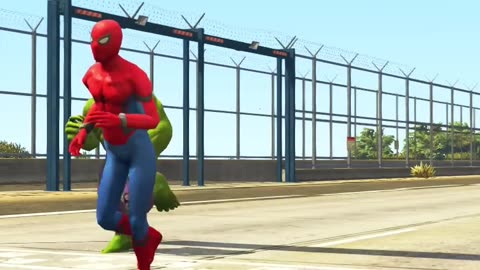 GTA V-Superhero Vs Venom Running Race, Who Will Win