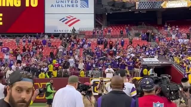 Kirk Cousins exits the field to “You like that!” chants from the fans