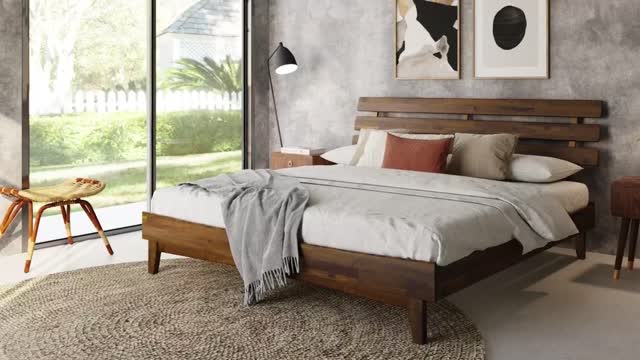 Bme Caden 15 Inch Deluxe Bed Frame with Adjustable Headboard.