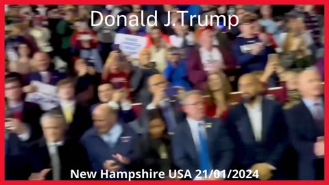 Donald Trump welcomed by a crowd of patriots in Manchester, New Hampshire USA