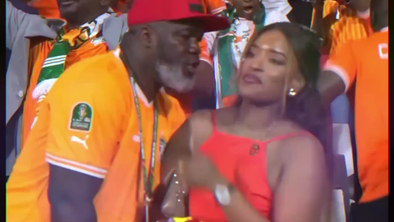 Ivorian Fan Apologises to Wife After he Was Spotted Chatting to Young Woman