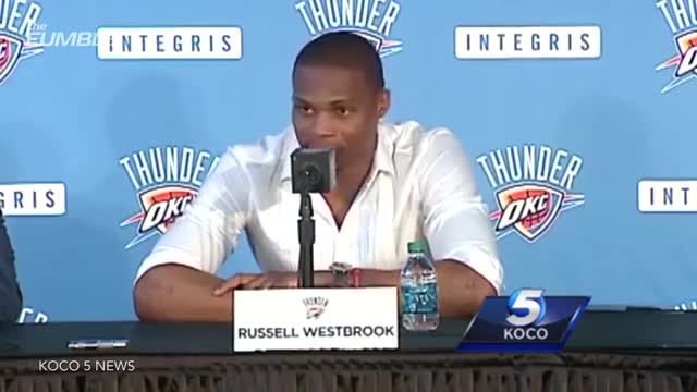 Russell Westbrook Takes Dig At Kevin Durant During OKC Thunder Press Conference