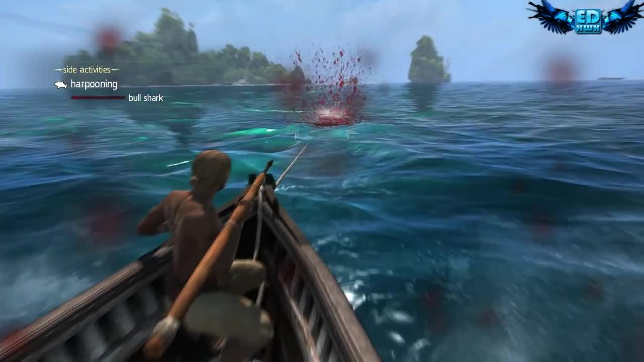 Assassin's Creed 4 All Harpooning Activities & The White Whale ( Moby Dick )