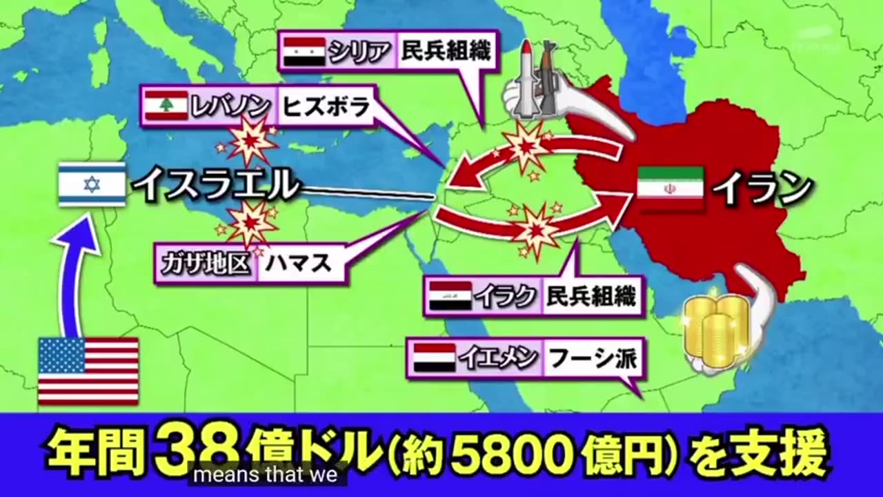 Japanese television explains that the US supports Israel because Jews dominate