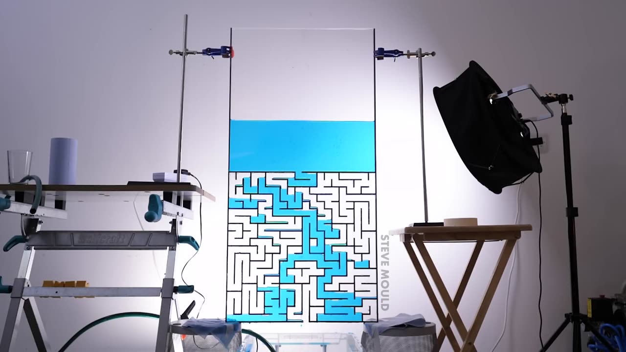 Can water solve a maze?