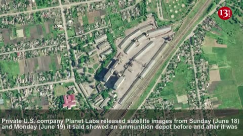 Satellite images show destroyed ammunition depot in Russian-controlled Ukraine