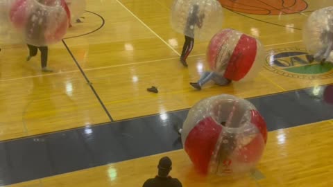 Human Bubble Balls Collide