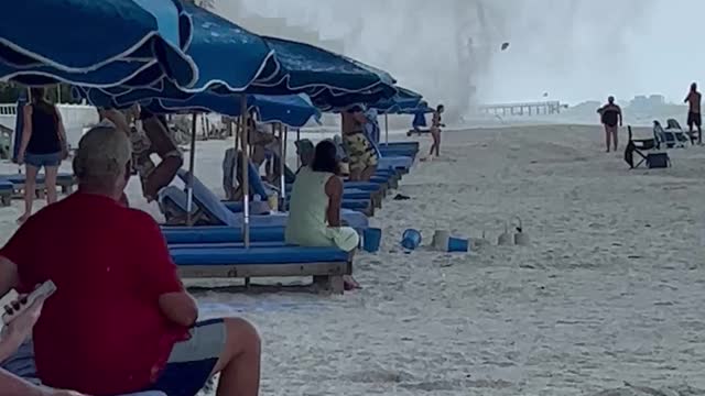 Waterspout Comes Ashore at Redington Beach