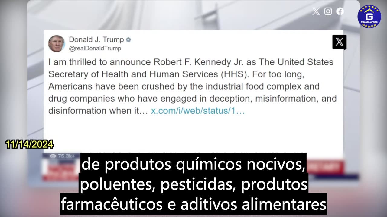 【PT】Trump anuncia oficialmente Robert F. Kennedy Jr. como Secretário de Saúde e Serviços Humanos...