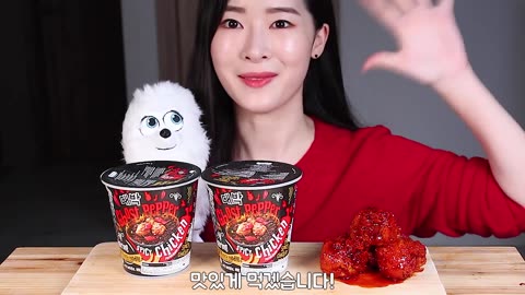 ASMR THE SPICIEST CHICKEN & CUP NOODLES IN THE WORLD