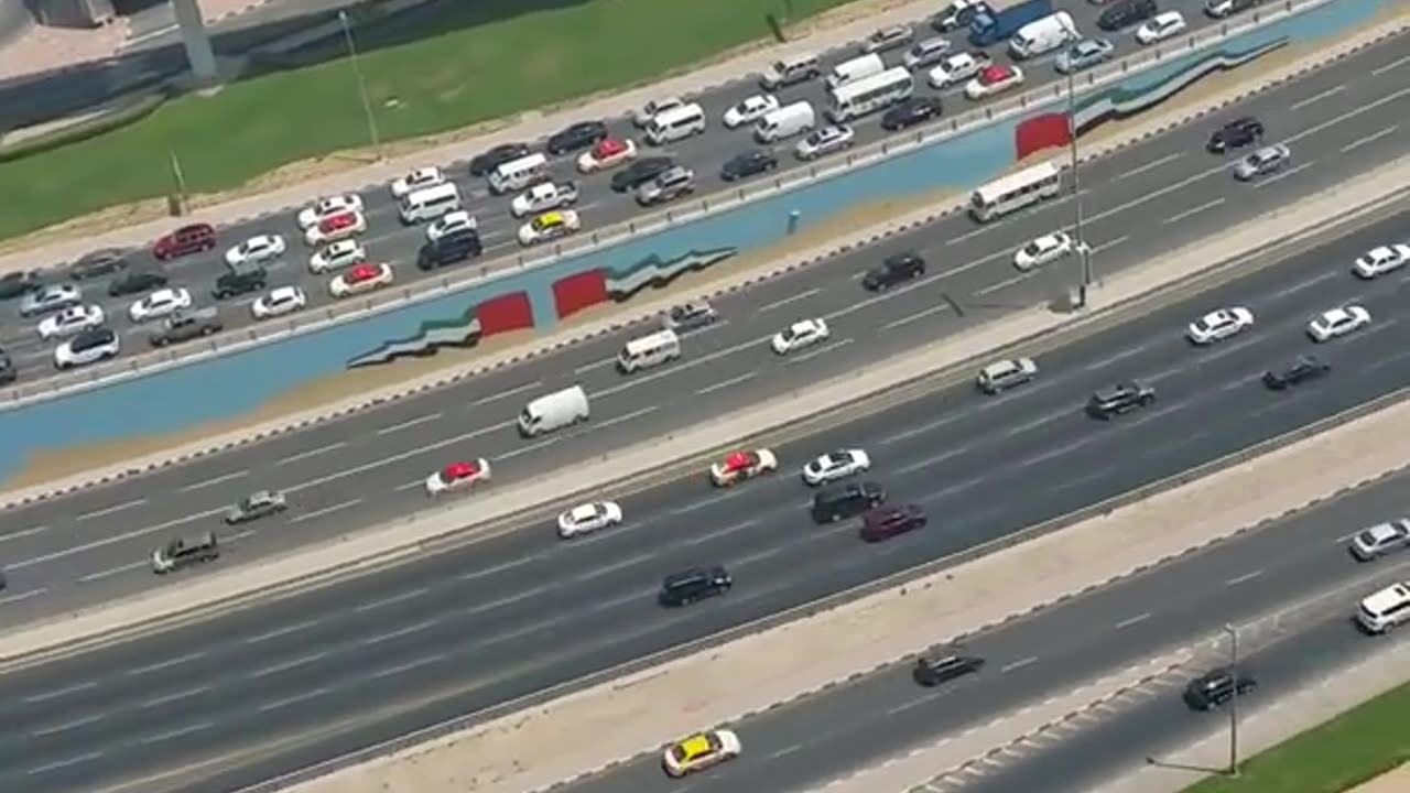 Dubai sheikh Zayed road sky view