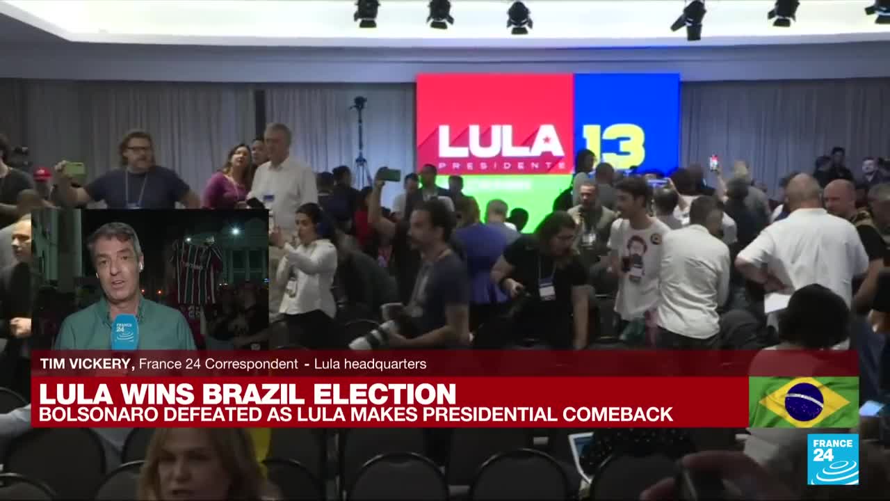 'This is a fraud': Bolsonaro's supporters react after leftist Lula wins Brazil vote • FRANCE 24