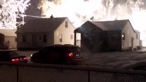 Heavy Snow Causes a Power Line Fire