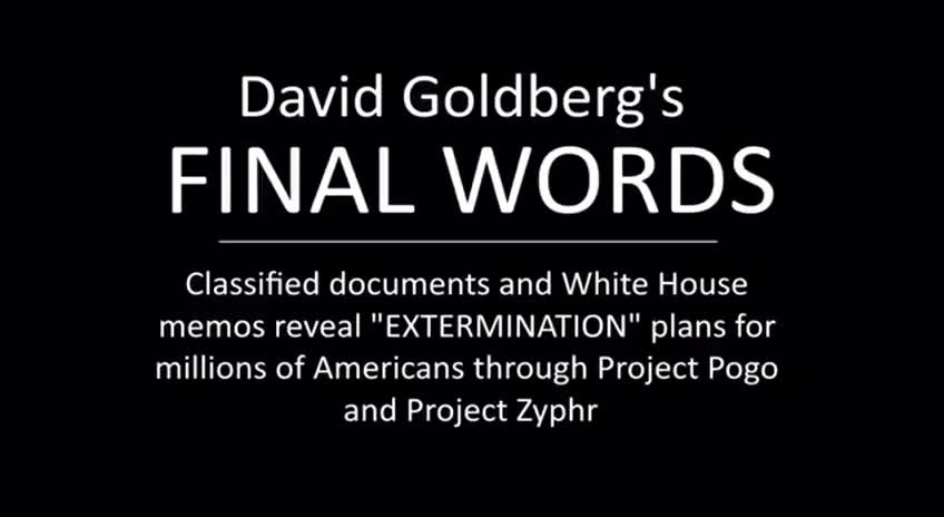 David Goldberg's Final Words on ZIONISM