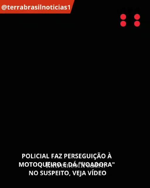 Policial faz perseguição a motoqueiro e dá "voadora" no suspeito
