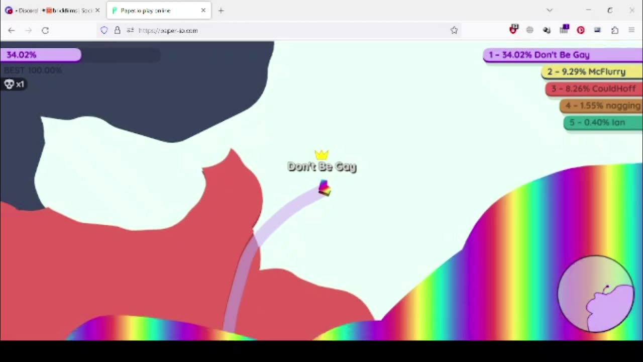 Paper.io: Win Small Map in under 4 minutes! With Keeler!