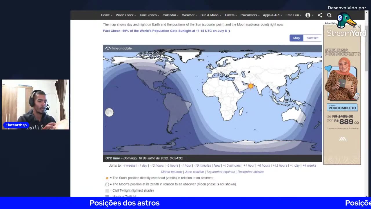 TERRA PLANA - Q8wh37avcHQ - Posições dos Astros estão corretos