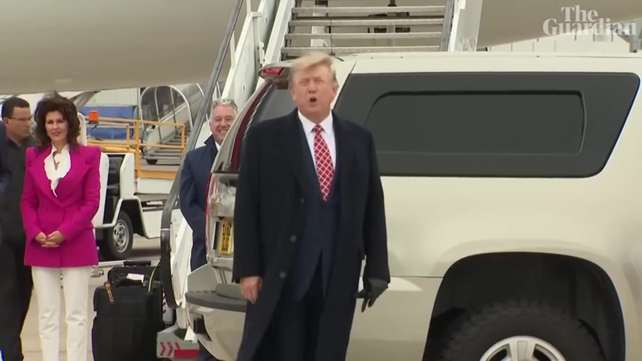 Donald Trump lands in Scotland