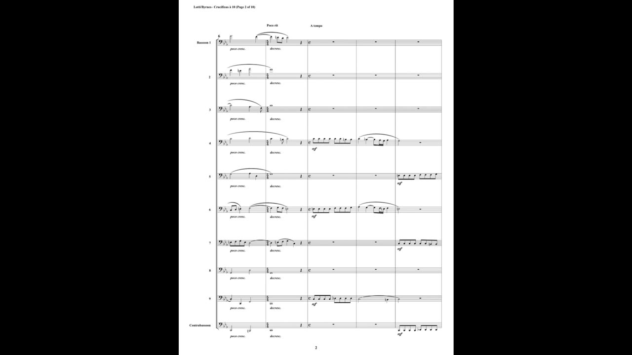 Antonio Lotti – Crucifixus a 10 (Bassoon Choir)