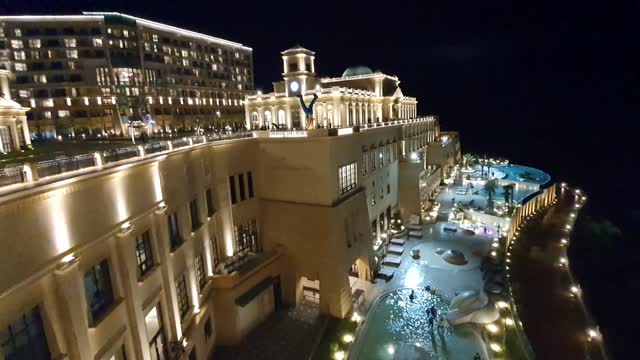 The night view of Sol Beach Resort in Jindo, South Korea