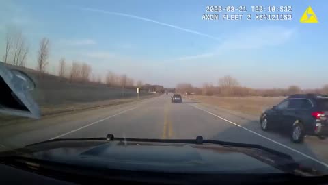 Wisconsin Police Chase Cadillac SUV with tires flying off