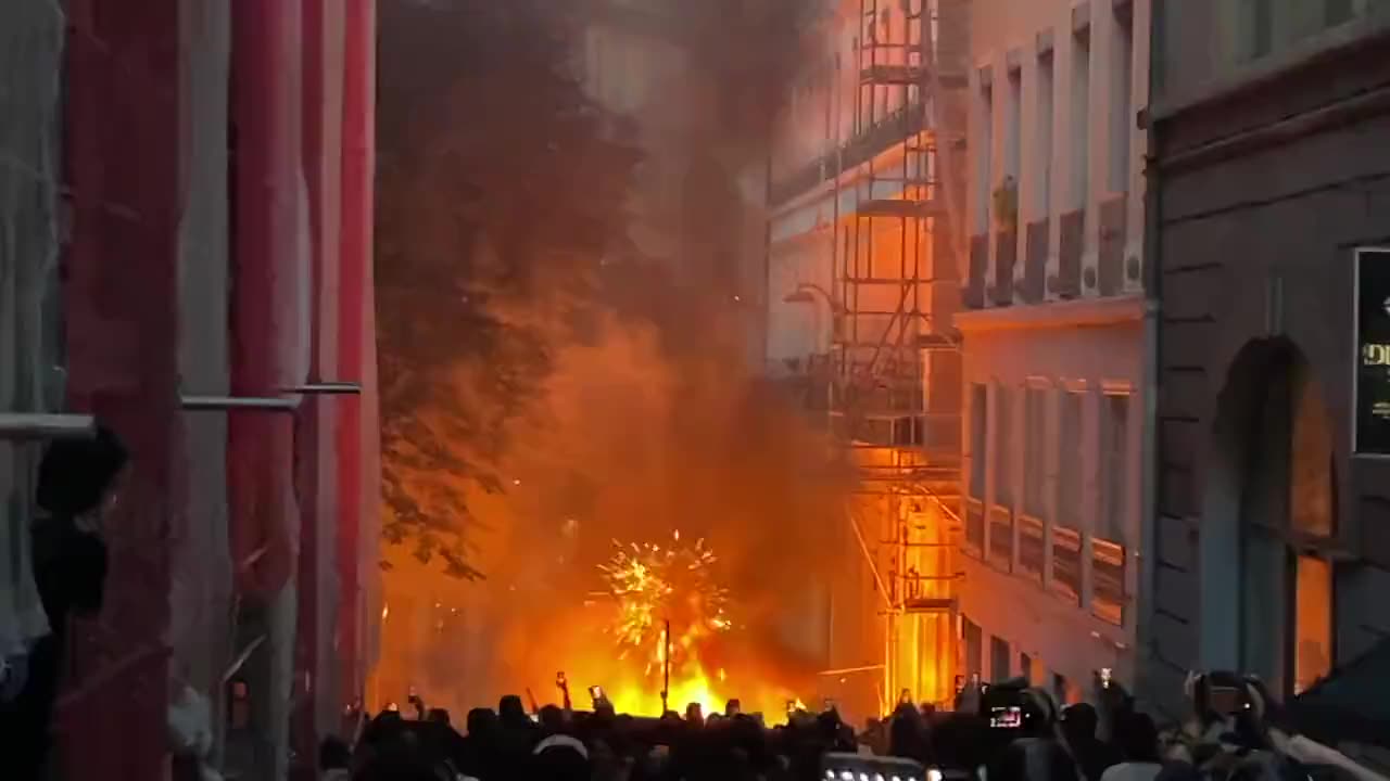 Mostly peaceful French protesters fire live rounds into the air in Meyzieu