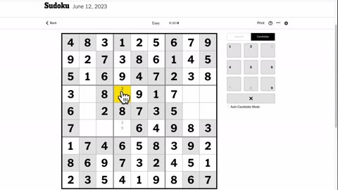 Sudoku 2023-06-12 easy