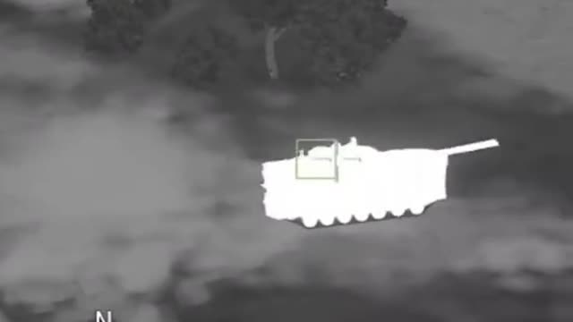 The air strike drone destroyed the T-14 tank