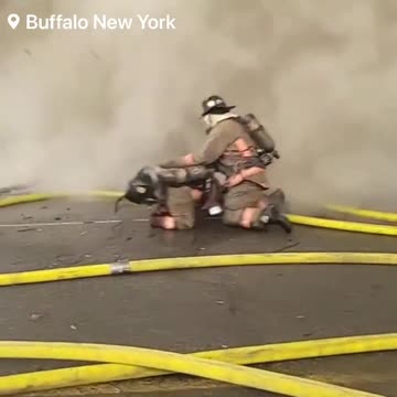 Several fire departments are fighting A fire in Buffalo, New York