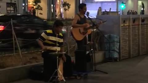 Busker's rendition of Always Be My Baby (David Cook's American Idol version)