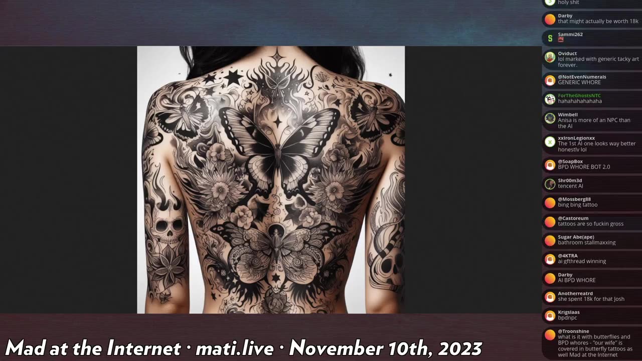 Anisa's back tattoo - Mad at the Internet