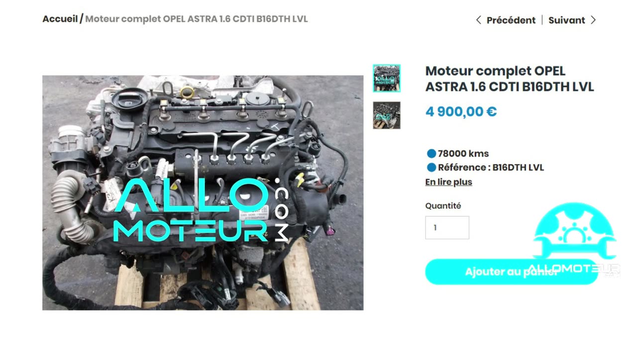 ALLOMOTEUR.COM - Moteur complet OPEL ASTRA 1.6 CDTI B16DTH LVL