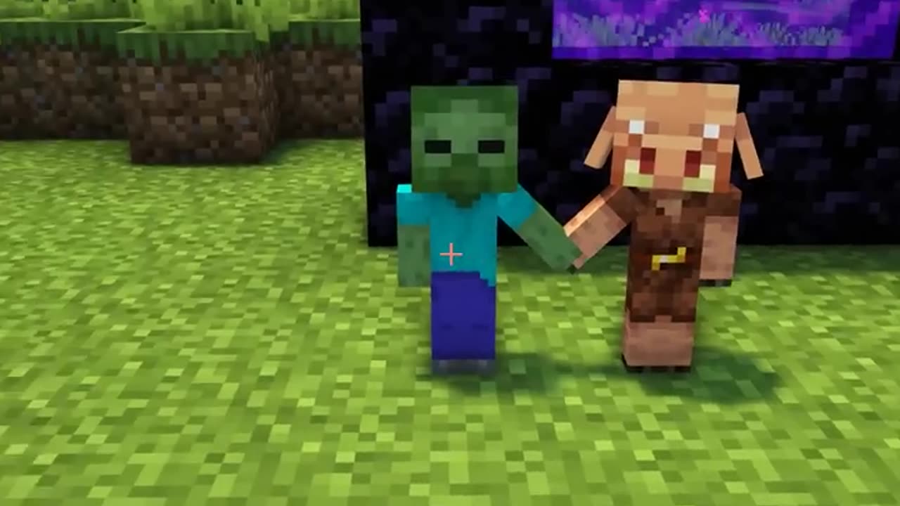 Taking a Baby Zombie Into the Nether #shorts