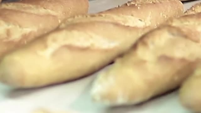 We take the bread out of the oven