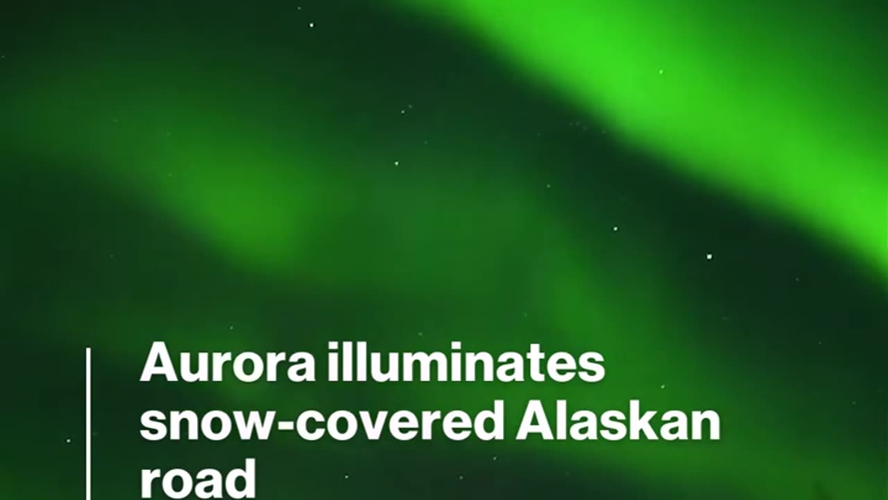 Aurora illuminates snow-covered road in NES Alaska Witteman via Storyful