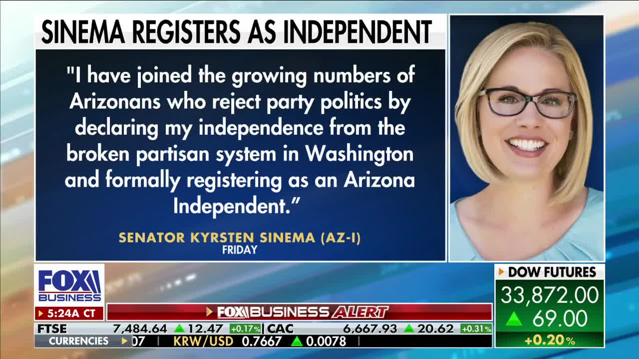 Sen Sinema Abandons The Democrat Party