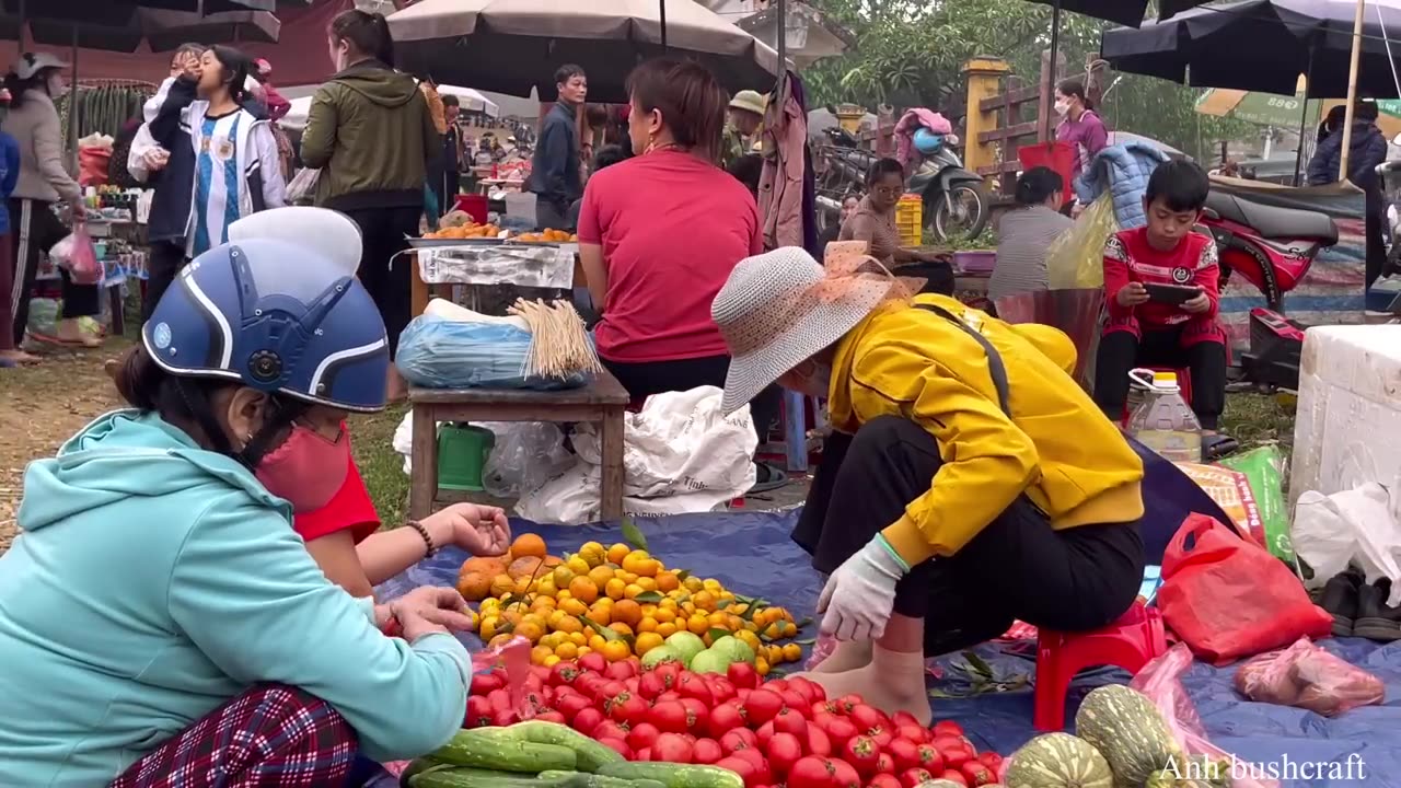 Harvest garlic bulbs, tomatoes and squash to go to the market to sell. buy goats.