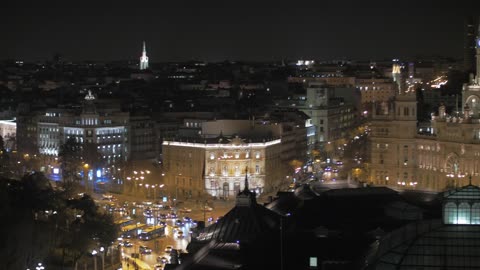 Cibeles Square at night in Madrid