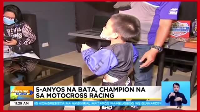 Limang-anyos na bata, champion sa motorcross racing